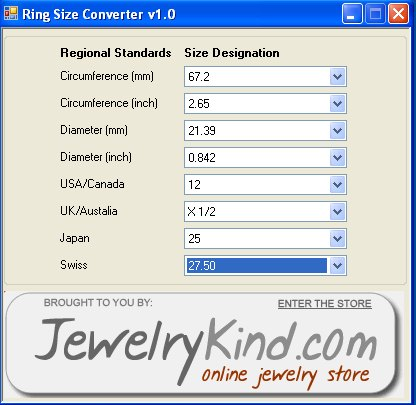 Jewelry Rings Size Converter 1.0
